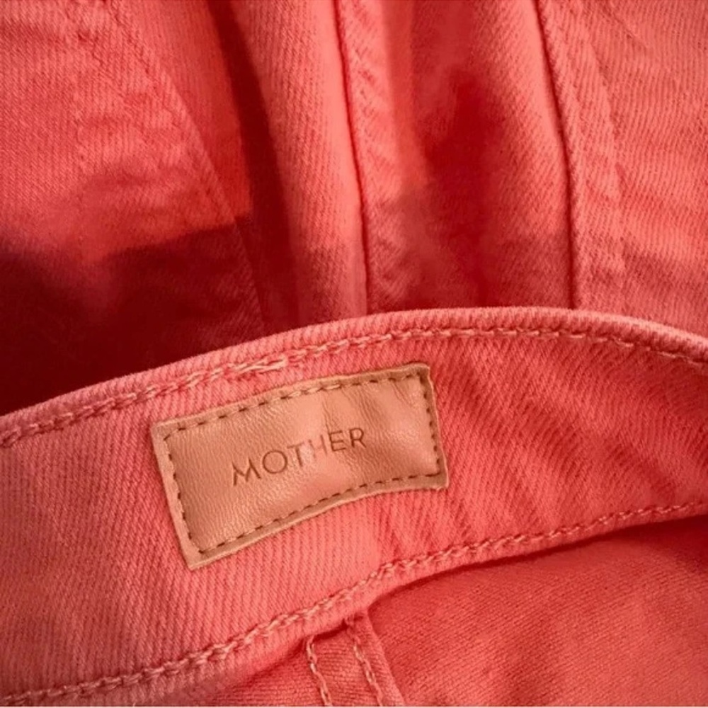 MOTHER The Hustler Ankle Fray Jeans Persimmon Coral Size 28 Cropped - Picture 9 of 12